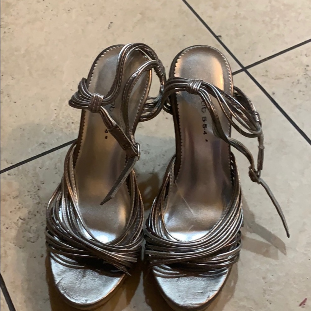 Sweet 554 silver wedge 4inch heel